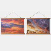 Zonsondergang Hout Topped Wandtapijt Hangend Wandkleed (Dubbel)