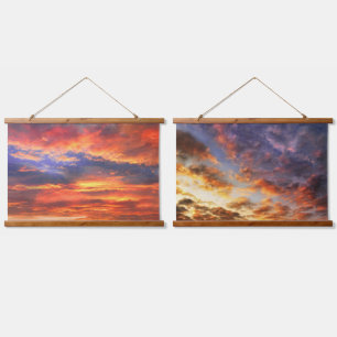 Zonsondergang Hout Topped Wandtapijt Hangend Wandkleed