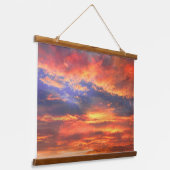 Zonsondergang Hout Topped Wandtapijt Hangend Wandkleed (Gebogen)