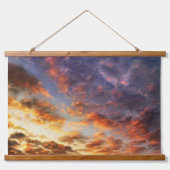 Zonsondergang Hout Topped Wandtapijt Hangend Wandkleed (Voorkant 2)