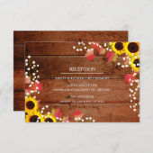 Zonsondergang Houten Bruiloftsontvangstkaarten Informatiekaartje (Voorkant / Achterkant)