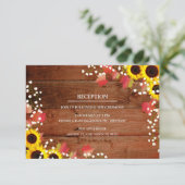 Zonsondergang Houten Bruiloftsontvangstkaarten Informatiekaartje (Staand voorkant)