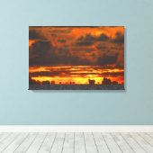 ZONSONDERGANG ILLUSIE 16x24 Canvas Afdruk (Insitu (Houten vloer))