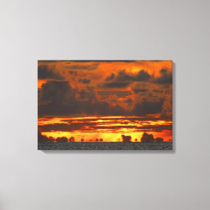 ZONSONDERGANG ILLUSIE 16x24 Canvas Afdruk