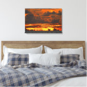 ZONSONDERGANG ILLUSIE 16x24 Canvas Afdruk (Insitu (Slaapkamer))