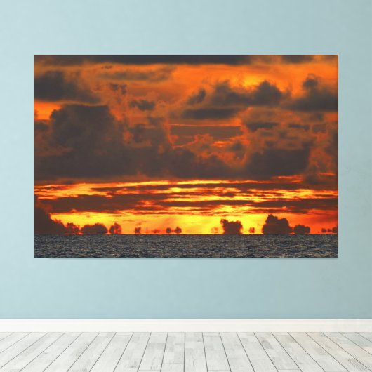 ZONSONDERGANG ILLUSIE 40x60 Canvas Afdruk (Insitu (Houten vloer))