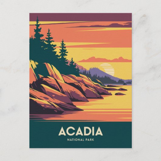 Zonsondergang in Acadia National Park Briefkaart (Voorkant)