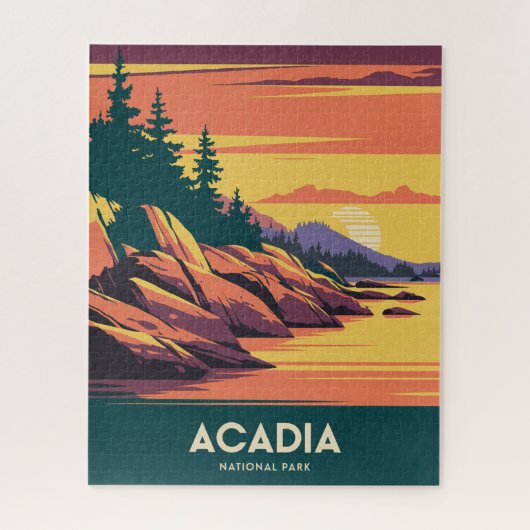 Zonsondergang in Acadia National Park Legpuzzel (Verticaal)