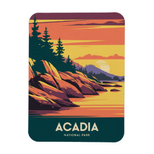 Zonsondergang in Acadia National Park Magneet