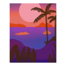 Zonsondergang in afgelegen lagune