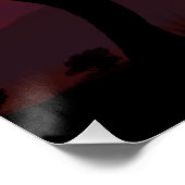 Zonsondergang in Afrika met dieren Perfect Poster (Hoek)