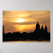 Zonsondergang in Amsterdam Poster (Voorkant)