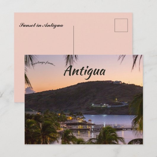 Zonsondergang in Antigua Briefkaart (Voorkant / Achterkant)