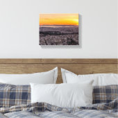 ZONSONDERGANG IN ATHENE CANVAS AFDRUK (Insitu (Slaapkamer))