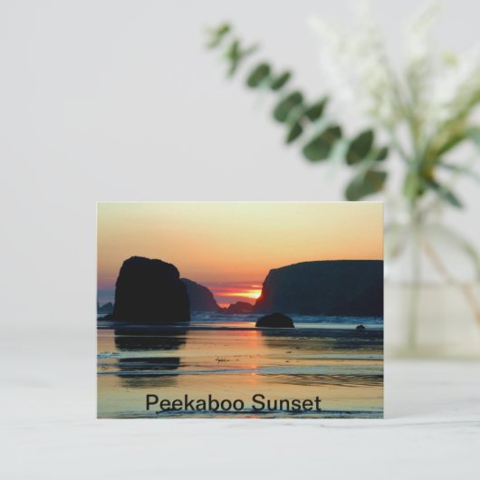 Zonsondergang in Bandon, Oregon Briefkaart (Staand voorkant)