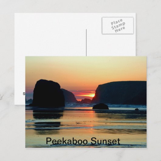 Zonsondergang in Bandon, Oregon Briefkaart (Voorkant / Achterkant)