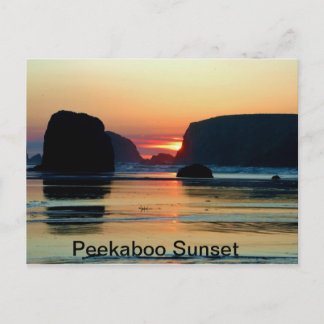 Zonsondergang in Bandon, Oregon Briefkaart