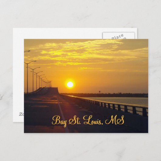 Zonsondergang in Bay St. Louis, MS Briefkaart (Voorkant / Achterkant)