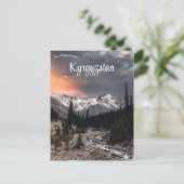 Zonsondergang in bergachtig Kirgizië Briefkaart (Staand voorkant)