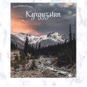 Zonsondergang in bergachtig Kirgizië Briefkaart