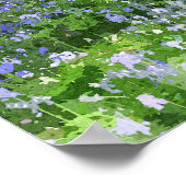 Zonsondergang in blauwe bos poster (Hoek)