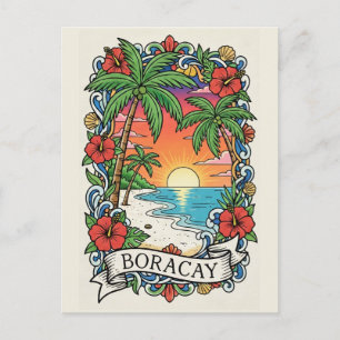 Zonsondergang in Boracay Filipijnen Briefkaart