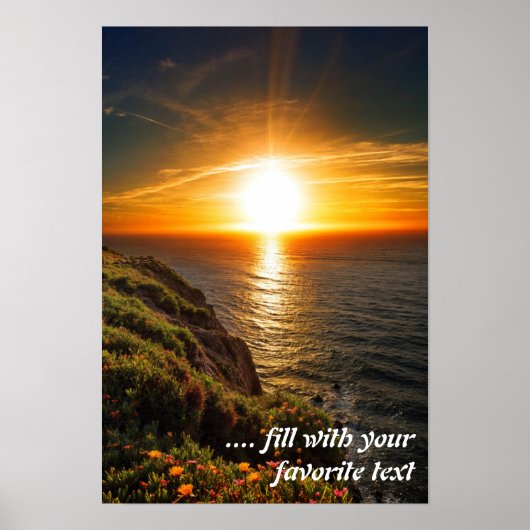 Zonsondergang in Cabo de Roca Poster (Voorkant)