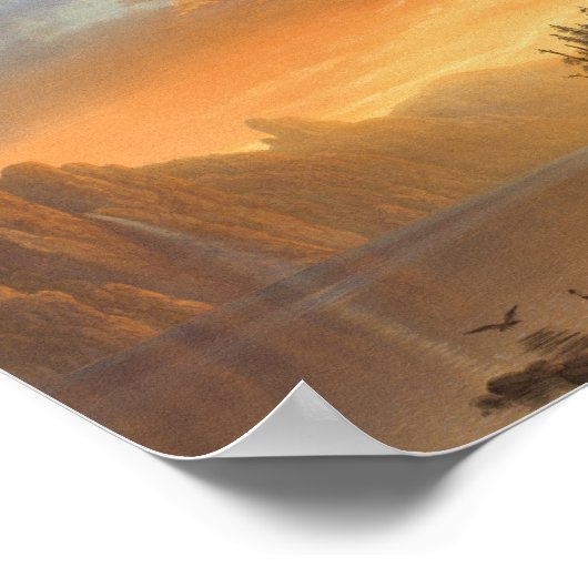 Zonsondergang in Californië | Albert Bierstadt Poster (Hoek)