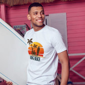 zonsondergang in Californië lange strand surf T-shirt