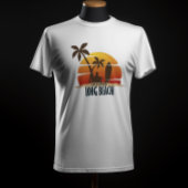 zonsondergang in Californië lange strand surf T-shirt