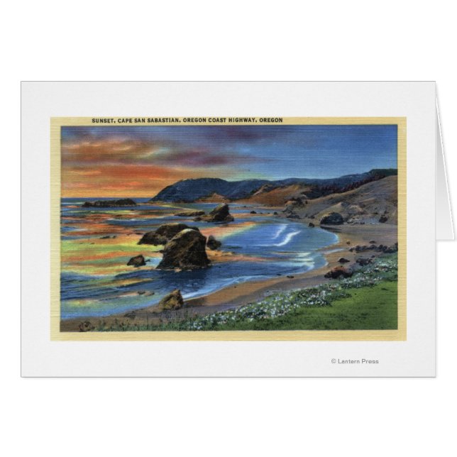 Zonsondergang in Cape San Sabastian op Oregon (Voorkant Horizontaal)
