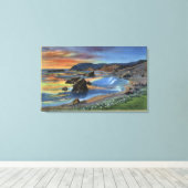 Zonsondergang in Cape San Sabastian op Oregon Canvas Afdruk (Insitu (Houten vloer))
