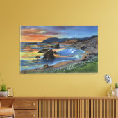 Zonsondergang in Cape San Sabastian op Oregon Canvas Afdruk (Insitu (Woonkamer))