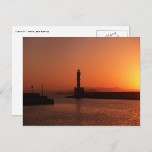 Zonsondergang in Chania Briefkaart (Voorkant / Achterkant)