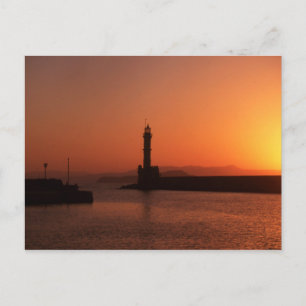 Zonsondergang in Chania Briefkaart
