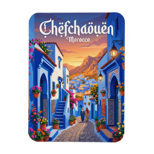 Zonsondergang in Chefchaouen Marokko Magneet