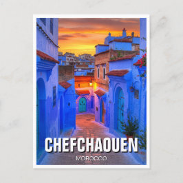 Zonsondergang in Chefchaouen Marokko Reizen Briefkaart