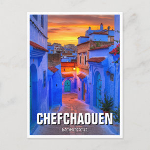 Zonsondergang in Chefchaouen Marokko Reizen Briefkaart