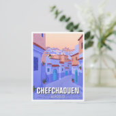 Zonsondergang in Chefchaouen Marokko Reizen Briefkaart (Staand voorkant)