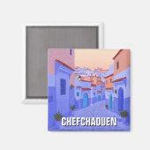 Zonsondergang in Chefchaouen Marokko Reizen Magneet (Voorkant / Achterkant)