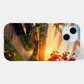 Zonsondergang in de Berg met Apple Tree Scene Land Case-Mate iPhone Case (Achterkant (horizontaal))