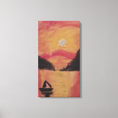 ZONSONDERGANG IN DE BERGEN CANVAS AFDRUK (Voorkant)