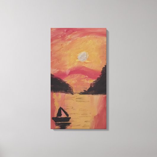 ZONSONDERGANG IN DE BERGEN CANVAS AFDRUK (Voorkant)