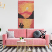 ZONSONDERGANG IN DE BERGEN CANVAS AFDRUK (Insitu (Woonkamer))