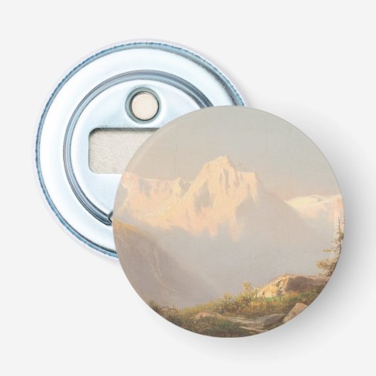 Zonsondergang in de bergen - Carl Lafite Button Flesopener (Voorkant)