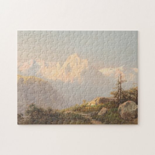 Zonsondergang in de bergen - Carl Lafite Legpuzzel (Horizontaal)