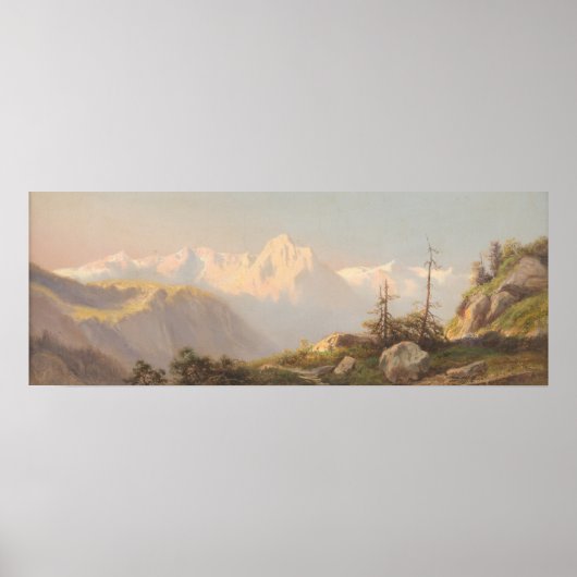Zonsondergang in de Bergen – Carl Lafite Poster (Voorkant)