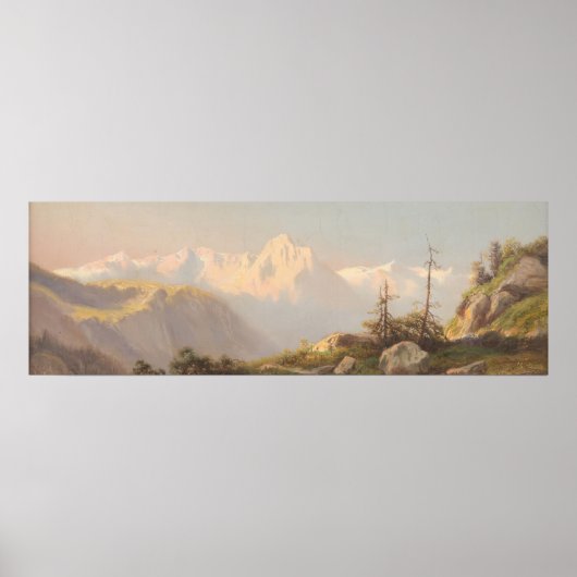 Zonsondergang in de bergen Carl Lafite Poster (Voorkant)