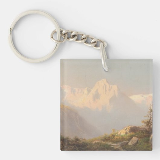 Zonsondergang in de bergen - Carl Lafite Sleutelhanger (voorkant)