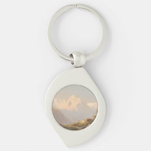 Zonsondergang in de bergen - Carl Lafite Sleutelhanger (Voorkant)